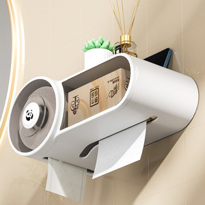 Dispensador de Papel Higiénico de Pared con Diseño de Panda, Impermeable, sin Perforaciones, para Baño - Product Image 2