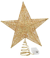 Glitzernder Weihnachtsbaum Oberteil-Sterne Baumspitzen-Schmuck warme Lichter Dekoration Baumspitze Stern mit Licht
