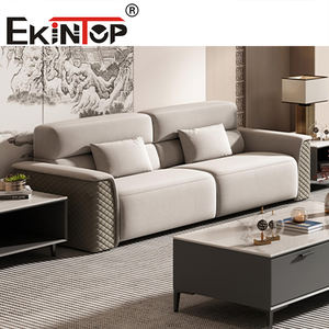 Conjunto de Sofás de Oficina de Cuero y Madera Ajustables Modernos Sinonis para Uso Comercial - Product Image 1