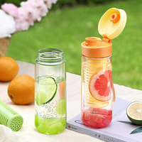 Custom Logo Outdoor Plastic Drinkwaren Waterfles Met Fruit Bloem Theefilter Voor Kokend Water