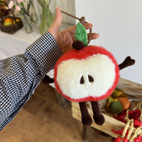 Lage minimale bestelhoeveelheid groothandel nieuwe realistische fruit- en groentepluche sleutelhanger mini polyester PP katoen gevuld