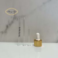 En stock – Pipette compte-gouttes en verre lisse doré brillant 18/410 avec compte-gouttes en aluminium doré