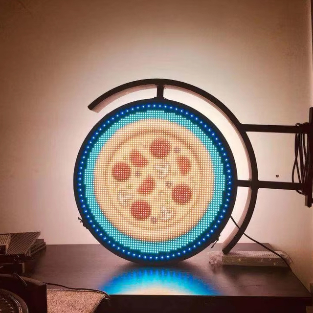 Custom Led Display P4.68mm  Waterproof Outdoor Store Round Screen Display Sign Store Logo Led Display