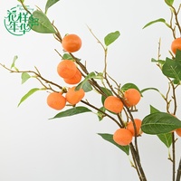Kunstmatige Kumquat-tak 97cm Oranje Fruit Bruiloft Fotografie Props Home Decor Bubble Materiaal Realistische Faux Stem