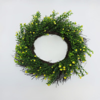 Couronne de fleurs artificielles tendance de haute qualité pour fenêtre et porte, ornements de jardin écologiques