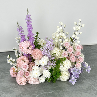 Bande de mousse florale en soie mélangée, faite à la main, style naturel réaliste, pour mariage, Saint-Valentin, fête des Mères, chemin de table ou de couloir
