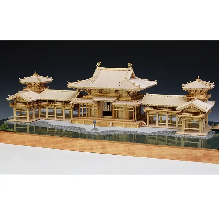 Producto japonés de alta calidad Temple Byodoin Phoenix Hall Kits de modelos de diorama de madera 3D