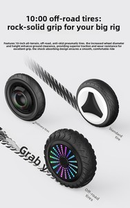 Hoverboard intelligent 54V à couple élevé, scooter <span class=keywords><strong>tout</strong></span>-<span class=keywords><strong>terrain</strong></span> à roues larges de 10 pouces, transporteur de trajets quotidiens - Product Image 6