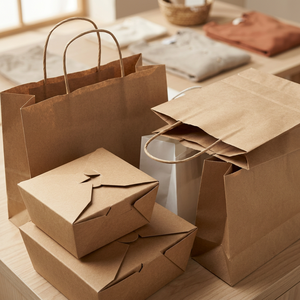 Sac cadeau en papier kraft écologique recyclable avec poignée en corde, imprimé sur mesure, sac de courses brun de qualité alimentaire pour l'emballage à emporter - Product Image 3
