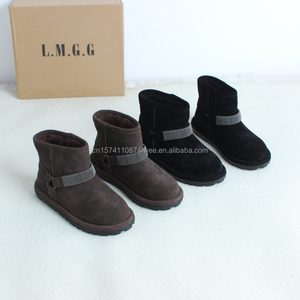 <strong>Brown</strong> Cowhide Flats Winter Snow Boots for Women Waterproof Breathable Slip Resistant Height Increasing <strong>Uggs</strong> New Arrival - Product Image 6