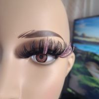 व्यक्तिगत कस्टम पट्टी चमकदार Eyelashes 18mm 25mm चमक बैंगनी गोल्डन लाल गुलाबी सफेद, नीले मिंक Eyelashes चमक Lashes