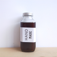 Récipient de yaourt en verre carré de 16oz bouchon à vis 100ml bouteille de lait laitier en liège emballage de diffuseur en boîte sérigraphié 250ml 4oz
