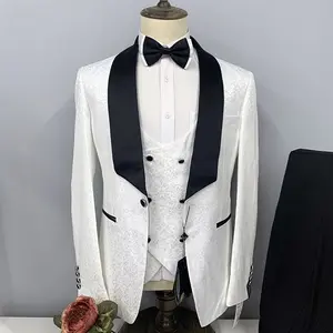 2024, мужской костюм из 3 предметов для свадьбы, комплект из блейзера и брюк, деловой мужской костюм, оптовая продажа