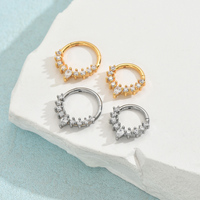Bijoux de piercing personnalisables en acier inoxydable plaqué or 18 carats avec pierres de zircon pour septum, daith, nez, cartilage, anneaux, clous et boucles d'oreilles