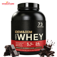 Protéine de lactosérum hydrolysée en poudre, chocolat, 5 lb, 73 portions, 24 g, 5,5 g de BCAA, pour les marques de produits de nutrition fitness en marque blanche