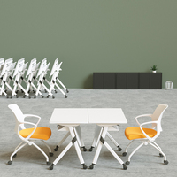 Table de formation multifonctionnelle à rabat personnalisée en usine, bureau pliable pour l'école, le bureau et les conférences