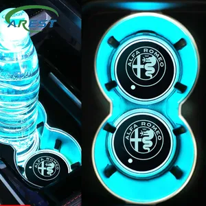 Led Water Coaster Water Glas Sfeer Licht Sticker Voor Alfa Romeo 159 147 156 Giulietta 147 159 Mito Auto Stylin