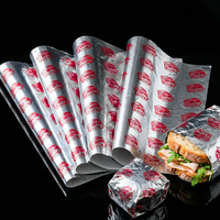 Emballage alimentaire jetable biodégradable résistant à la graisse avec logo personnalisé, papier kraft pour emporter, papier d'aluminium pour emballer