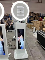 Machine de photomaton pour la location, stand de photomaton avec anneau lumineux pour mariages, anniversaires et événements