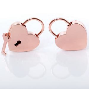 AJF قفل مخصص من سبائك الزنك والذهب الوردي للزفاف تحت عنوان الحب وهدية عيد الحب مع قفل - Product Image 1