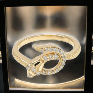 แหวนทองประดับเพชรทรงเรขาคณิตสไตล์ไทยโบราณสำหรับเด็ก แฟชั่นทันสมัย เหมาะสำหรับเป็นของขวัญในงานปาร์ตี้หรือวันครบรอบ - Product Image 3