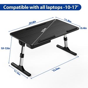 Support de table réglable avec tiroir de rangement, <span class=keywords><strong>plateau</strong></span> <span class=keywords><strong>pliable</strong></span> pour ordinateur portable, pour canapé, sol, <span class=keywords><strong>lit</strong></span>, bureau - Product Image 4