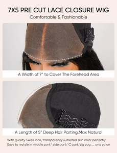 Peluca de Cabello Humano Ondulado Rojo Maple con Cierre de Encaje 5x7 Sin Pegamento, Pre-Cortada, Transparente, Lista para Usar, de Alta Calidad para Mujeres Negras - Product Image 6