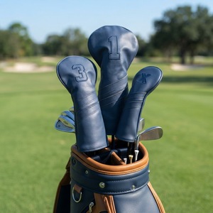 Housses <span class=keywords><strong>de</strong></span> tête <span class=keywords><strong>de</strong></span> club <span class=keywords><strong>de</strong></span> golf en cuir premium pour Driver, Fairway, Hybride – Prix usine – Ensemble <span class=keywords><strong>de</strong></span> housses <span class=keywords><strong>de</strong></span> golf personnalisées OEM - Product Image 1