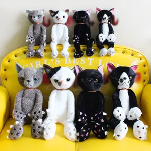 热销毛绒动物玩具可爱愤怒的猫丑陋的人造小猫栩栩如生的猫模拟猫米尼奥米田猫毛绒玩具