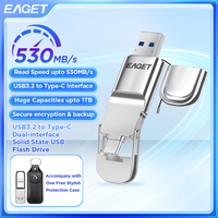 EAGET SU10-memoria USB 3,1 tipo C, unidad Flash de estado sólido de alta velocidad, cifrado, 1TB, 128GB, 256G, 512G, novedad