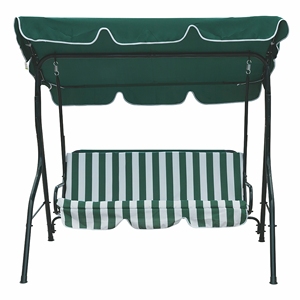 Dondolo da Giardino a 3 Posti Verde/Bianco 170x110x160CM - Product Image 2