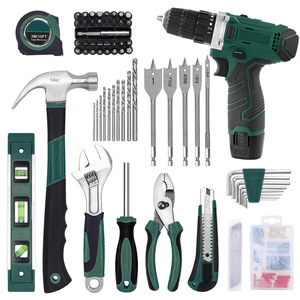 Juego de Herramientas Multifuncional de 175 Piezas, Taladro de Impacto Recargable con Batería de Litio de 12V, Juego de Herramientas Manuales - Product Image 1
