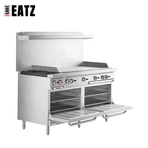 Fabrieks Direct Amerikaanse Type 60-Inch Roestvrijstalen Gasfornuis/Bakplaat Combo 2 Fornuisbranders 2 Ovens 48-Inch Bakplaat Commercieel - Product Image 5