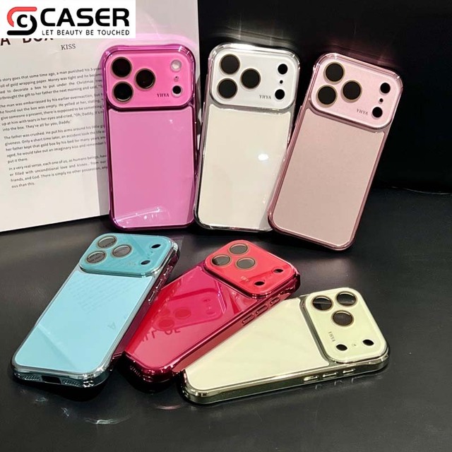 New Arrival Glossy Pure Color Plating Edge Phone Case Full Camera Lens Protection Anti Fall Soft Bumper Cover for iPhone 13-18