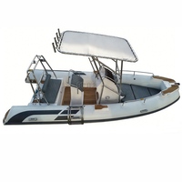 Bateau semi-rigide Premium 5,2 m en Hypalon avec coque en fibre de verre en V profond, auvent T-Top, console centrale, bateau de pêche sportif RIB pour la dérive