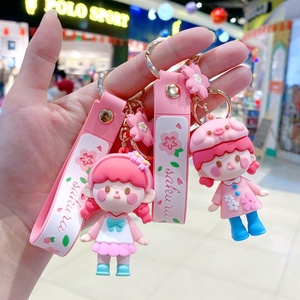 Porte-clés pendentif léger en PVC motif Sakura Girl, design mignon, pour téléphone ou sac, figurine à suspendre - Product Image 4