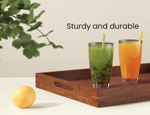 Bamboo Serving Tray with Handles Decorative Trays Platter Breakfast Tray in Bed Food Drinks Tray for <strong>Eating</strong>,Working Storing - Product Image 5