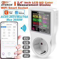 Prise intelligente Tuya S1-WIFI 16A, prise AU US UK FR EU, AC220V, wattmètre numérique, télécommande mobile, compteur d'électricité CE B951