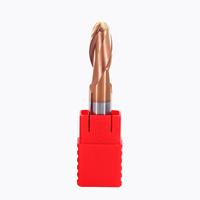Fraise CNC en carbure de tungstène, embout de boule, outil de coupe de mèche de fraise, 2 cannelures HRC55, 1 pièce
