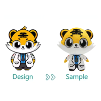 Peluche Mascotte Personnalisée OEM Lion en Peluche Doux avec Logo pour Promotion Scolaire ou d'Équipe Sportive
