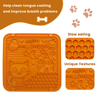 Tapis à lécher en silicone pour chiens et chats avec logo personnalisé Eco Slow Feeder Pet Feeding Halloween