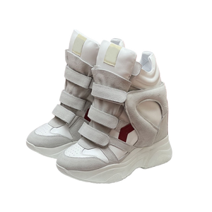 Sneakers Balskee da Donna con Zeppa Rialzante, Suola Spessa, in Vera Pelle e Camoscio, Stile Moda di Parigi - Product Image 5