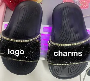 Marchio di lusso Bling Bling Crystal strass Designer scarpa fai da te Charm Design personalizzato scarpe in gomma Eva zoccoli sandali