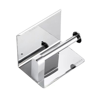 Support mural en acier inoxydable et alliage d'aluminium pour rouleau de papier toilette et téléphone portable – Accessoire de salle de bain économique