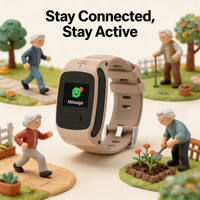Reloj Inteligente 4G con GPS para Personas Mayores, Monitor de Ritmo Cardíaco, Acelerómetro, Seguimiento de Actividad Física, Alerta de Geocerca, Resistente al Agua IP67, Correa de Goma, 4 Días de Autonomía
