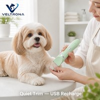 Tondeuse électrique pour animaux de compagnie vert menthe, rechargeable par USB-C, lame de précision, indicateur LED, légère (278 g), pour le toilettage des chiens et des chats