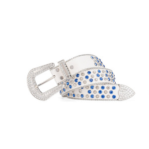 <span class=keywords><strong>Ceinture</strong></span> de <span class=keywords><strong>cowboy</strong></span> de luxe personnalisée avec strass et boucle en alliage pour hommes et femmes en <span class=keywords><strong>cuir</strong></span> - Product Image 2