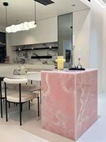Dalles d'agate rose naturelle personnalisées, îlots de cuisine rétroéclairés, éviers en marbre et vanités Panneau mural Carreaux de sol Carrelage Panneau de dalle