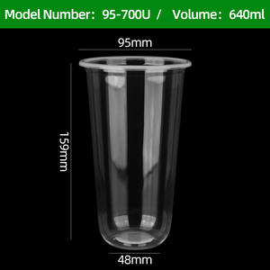 Ruiiqlin Vasos Desechables de Plástico PP Transparente en Forma de U de 640 ml (22 oz) para Té de Burbujas con Tapas, Personalizables con Logotipo al por Mayor - Product Image 4