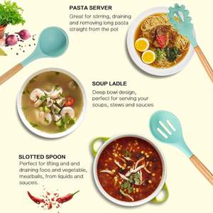 12 Pieces in 1 Set Silicone <b>Kitchen</b> <b>Accessories</b> Cooking Tools Kitchenware Cocina Silicone <b>Kitchen</b> Utensils With Wooden Handles - Product Image 3